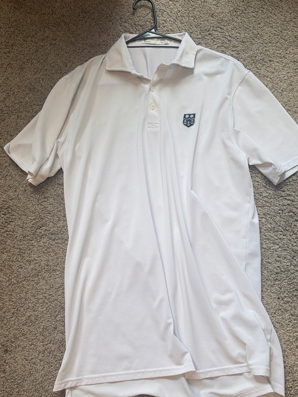 Men's White Performance Polo Shirt